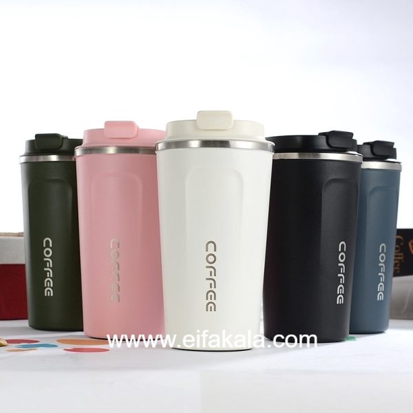 تراول ماگ حرارتی 500 میل مارک coffee (اصلی) صورتی