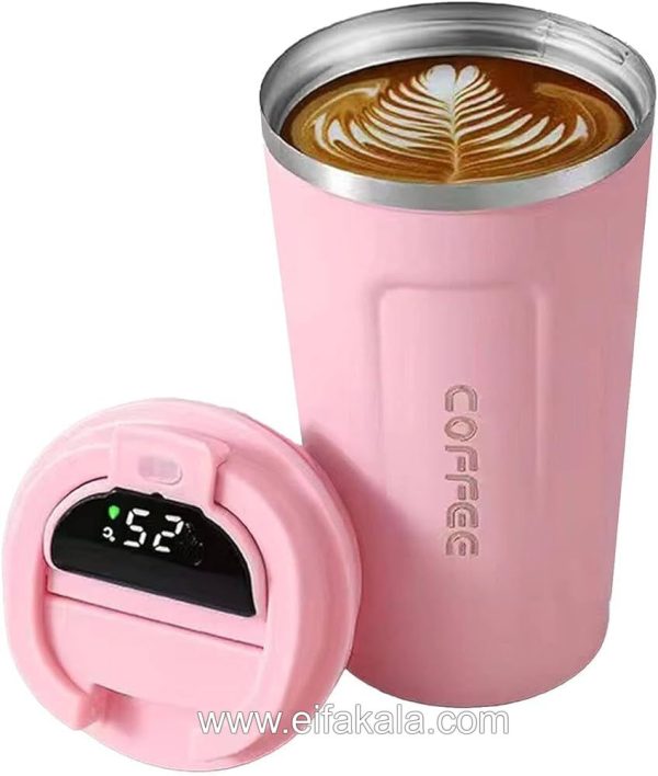 تراول ماگ حرارتی 500 میل مارک coffee (اصلی) صورتی - تصویر 4