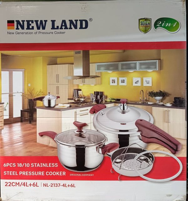 زودپز دوقلو اورجینال نیولند ( NEW LAND )مدل 2137 - 4 و 6 لیتری