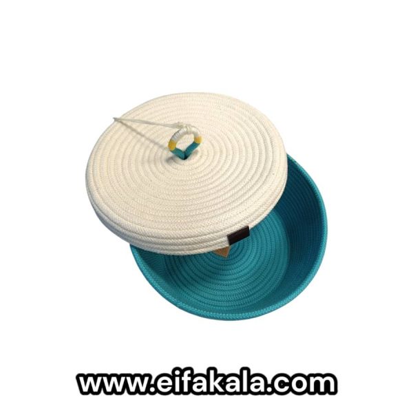 سبد درب دار رازقی جنس نخ پنبه مدل 118001 - تصویر 2